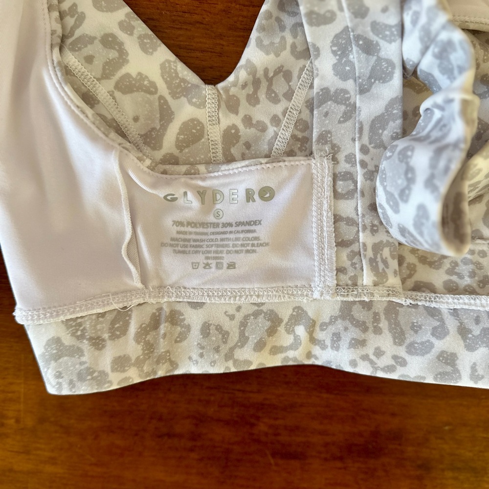 Glyder Leopard Print Bralette - White and Gray - Picture 5 of 6
